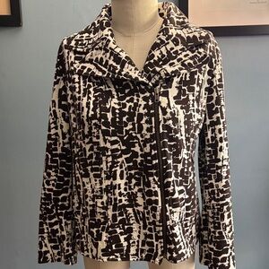 Chico's Brown and White Lined Jacket